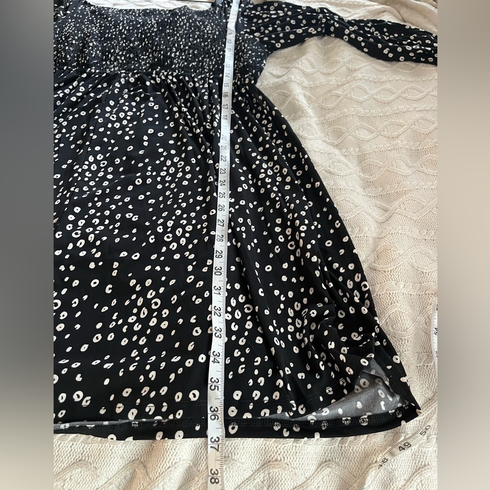 White Birch Black with Small white Dot Pattern Stretch midi length Size 3X - Picture 6 of 16